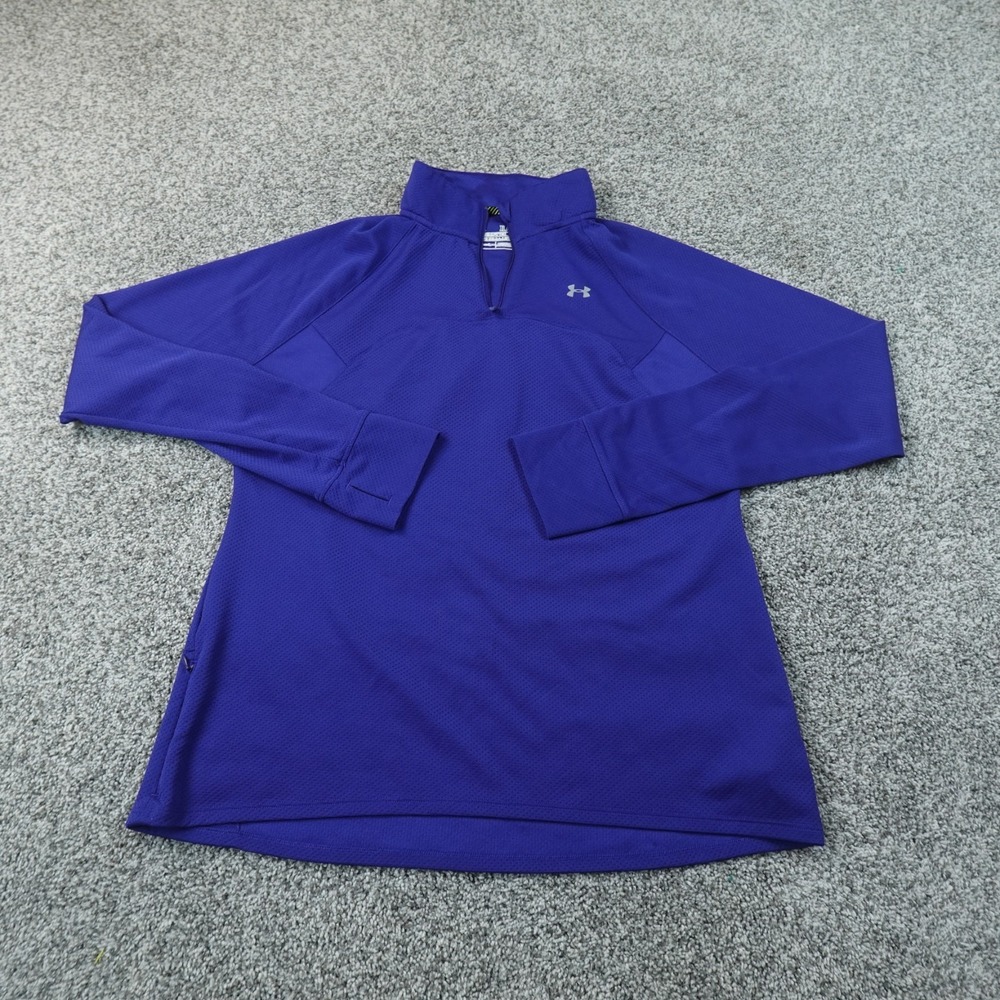 Under Armour Pullover Womens XL Blue Performance 1/4 Zip Mock Neck Sweatshirt